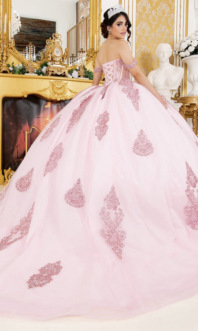 Cinderella Couture 8190J - Illusion Corset Off Shoulder Gown with Bow Cinderella Couture 8190J - Illusion Corset Off Shoulder Gown with Bow