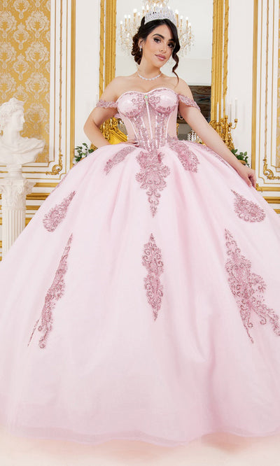 Cinderella Couture 8190J - Illusion Corset Off Shoulder Gown with Bow Cinderella Couture 8190J - Illusion Corset Off Shoulder Gown with Bow