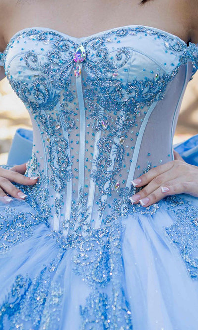 Cinderella Couture 8190J - Illusion Corset Off Shoulder Gown with Bow Cinderella Couture 8190J - Illusion Corset Off Shoulder Gown with Bow