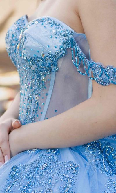 Cinderella Couture 8190J - Illusion Corset Off Shoulder Gown with Bow Cinderella Couture 8190J - Illusion Corset Off Shoulder Gown with Bow