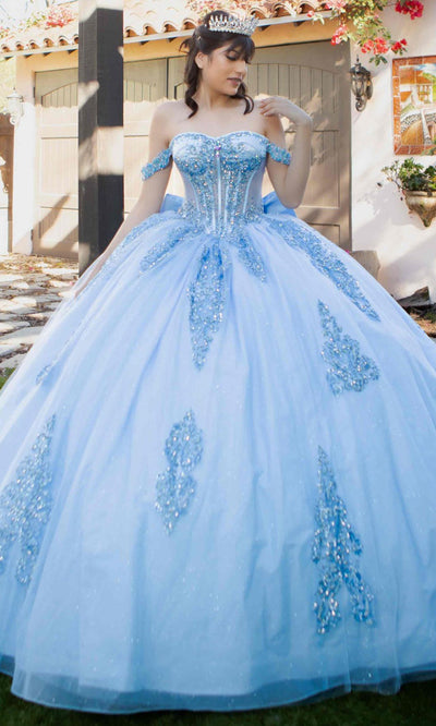 Cinderella Couture 8190J - Illusion Corset Off Shoulder Gown with Bow Quinceanera Dresses