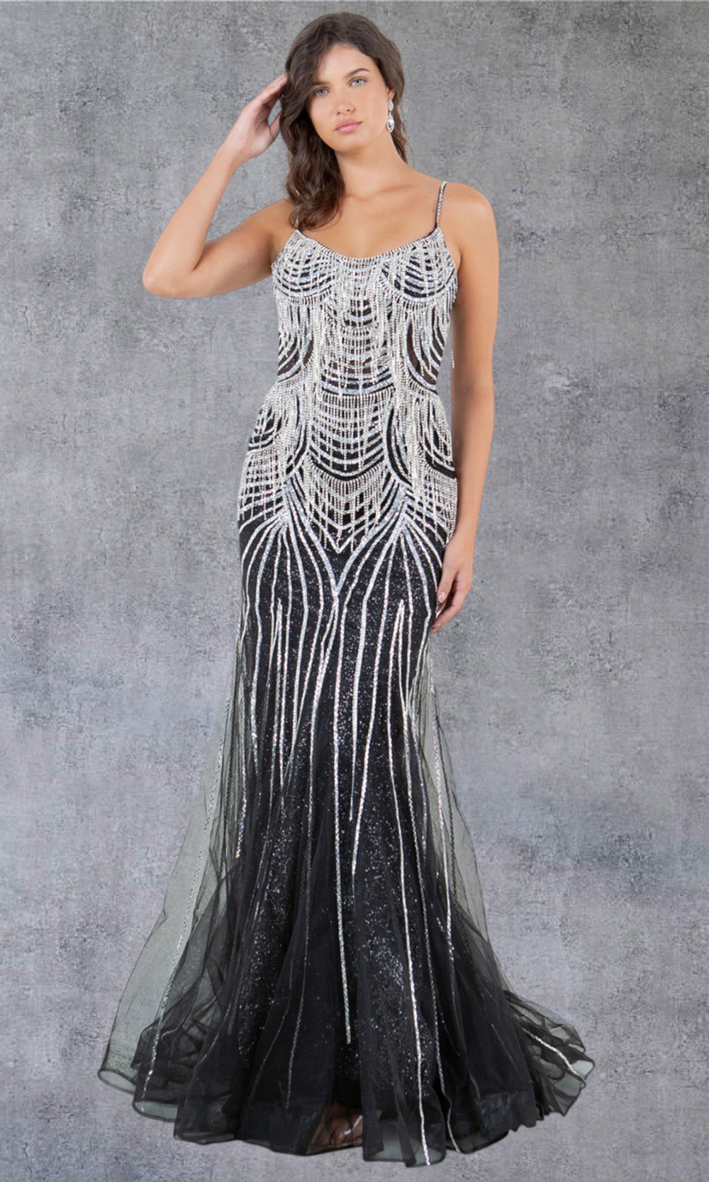 Cinderella Couture 8192J - Lace-Up Back Beaded Ornate Gown Cinderella Couture 8192J - Lace-Up Back Beaded Ornate Gown