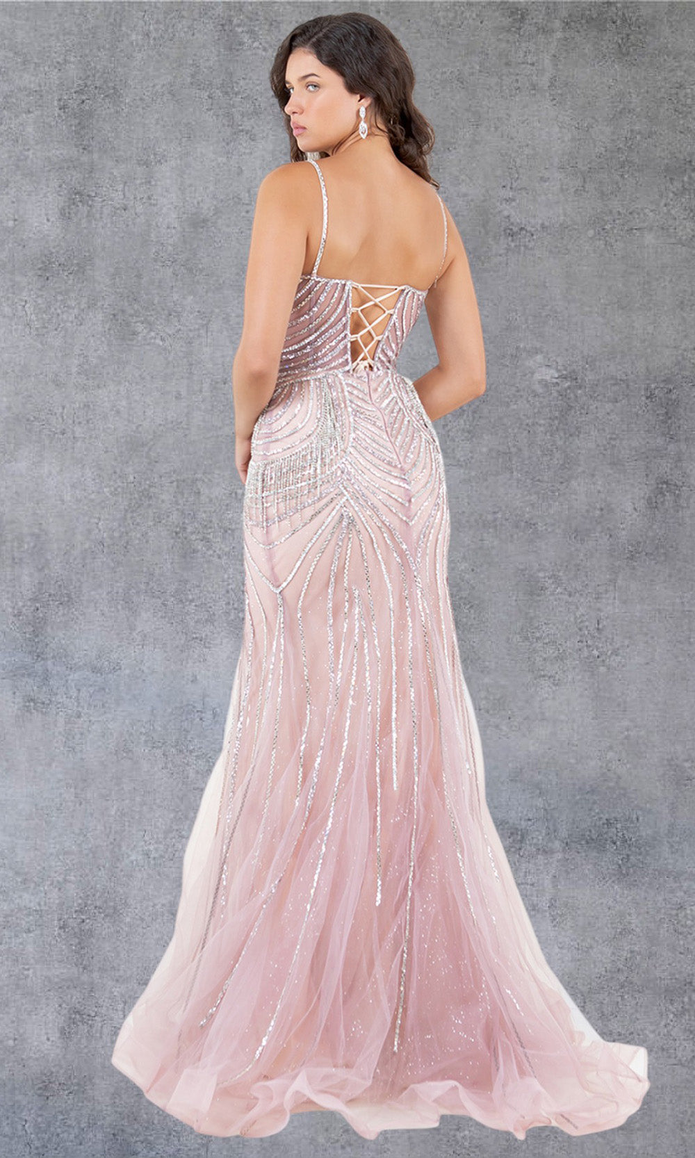 Cinderella Couture 8192J - Lace-Up Back Beaded Ornate Gown Cinderella Couture 8192J - Lace-Up Back Beaded Ornate Gown
