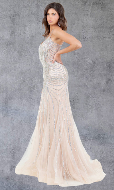 Cinderella Couture 8192J - Lace-Up Back Beaded Ornate Gown Cinderella Couture 8192J - Lace-Up Back Beaded Ornate Gown