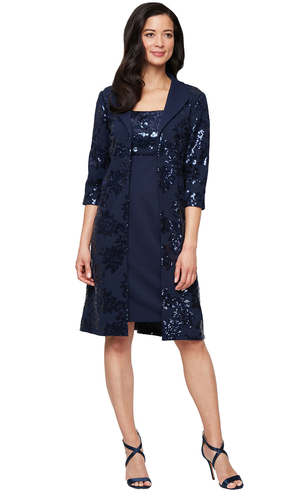 Alex Evenings 81961003 - Sequined Bodice Knee-Length Formal Dress Cocktail Dresses