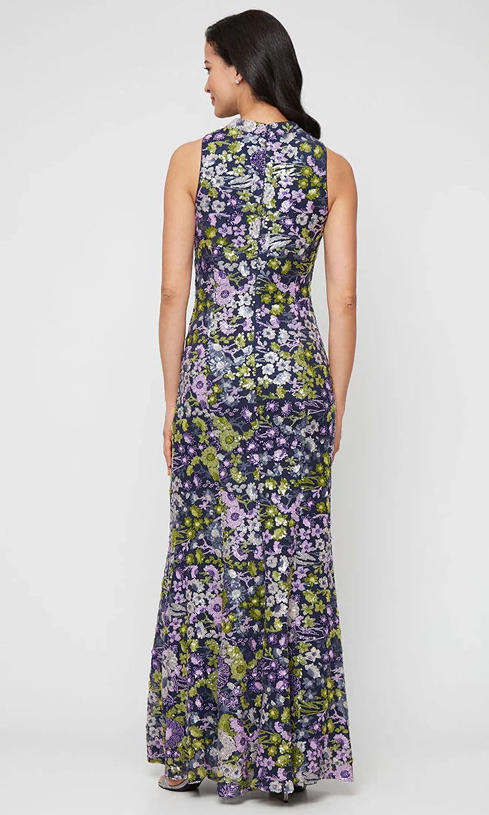 Alex Evenings 8196996 - Floral Sequin Sleeveless Long Gown Prom Dresses