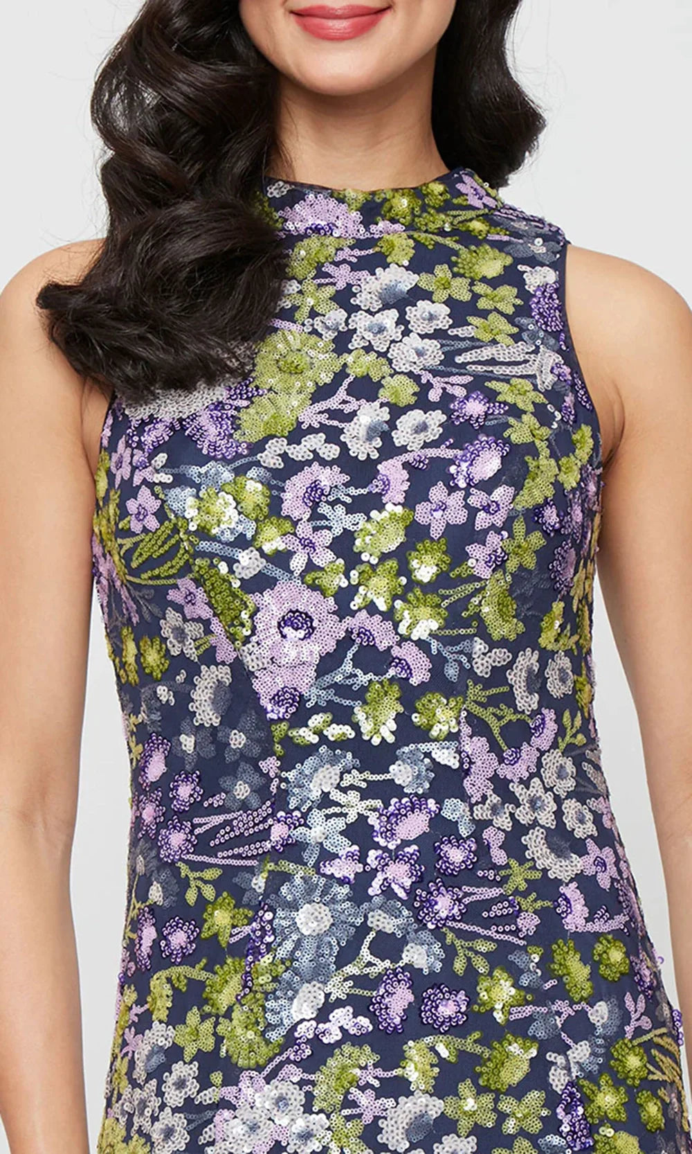 Alex Evenings 8196996 - Floral Sequin Sleeveless Long Gown Prom Dresses