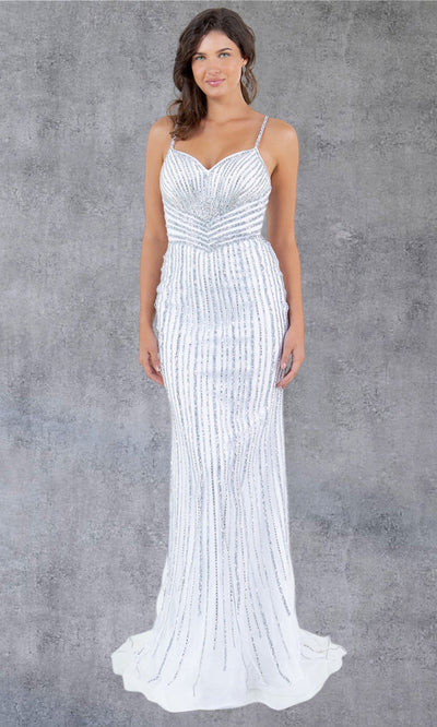 Cinderella Couture 8203J - Striped Beaded Sleeveless Evening Gown Cinderella Couture 8203J - Striped Beaded Sleeveless Evening Gown