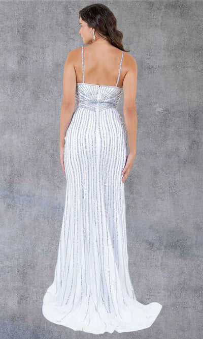 Cinderella Couture 8203J - Striped Beaded Sleeveless Evening Gown Cinderella Couture 8203J - Striped Beaded Sleeveless Evening Gown