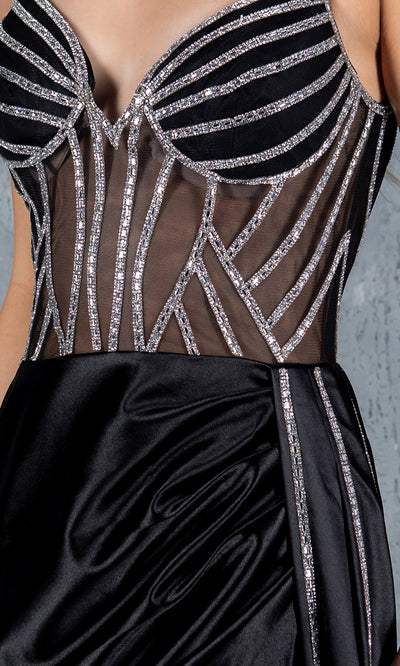 Cinderella Couture 8219J - V-Neck Embellished Gown with Side Draped Cinderella Couture 8219J - V-Neck Embellished Gown with Side Draped