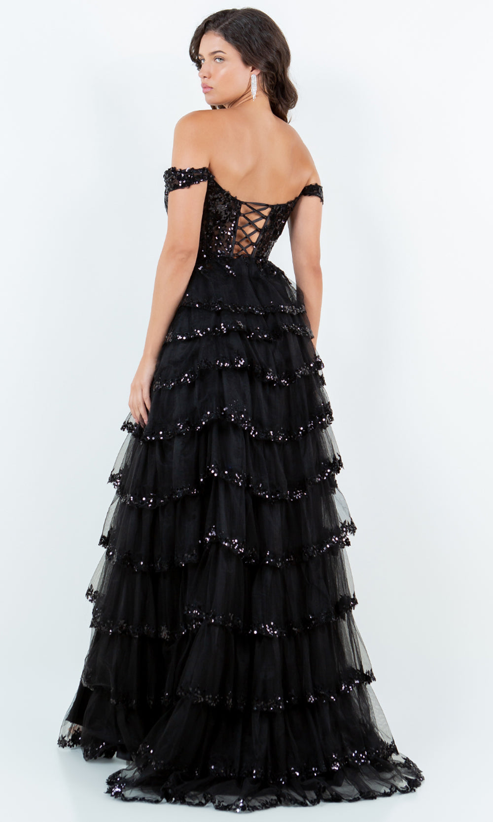 Cinderella Couture 8228J- - Tiered Tulle Sweetheart Slit Gown Cinderella Couture 8228J- - Tiered Tulle Sweetheart Slit Gown