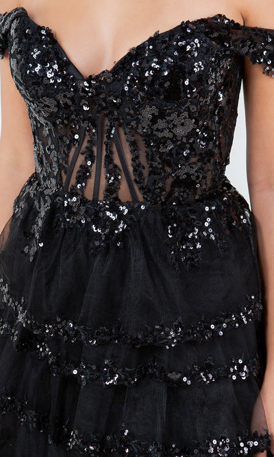 Cinderella Couture 8228J- - Tiered Tulle Sweetheart Slit Gown Cinderella Couture 8228J- - Tiered Tulle Sweetheart Slit Gown