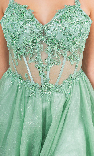 Cinderella Couture 8238J - A-Line Skirt Spaghetti Strap Gown Cinderella Couture 8238J - A-Line Skirt Spaghetti Strap Gown