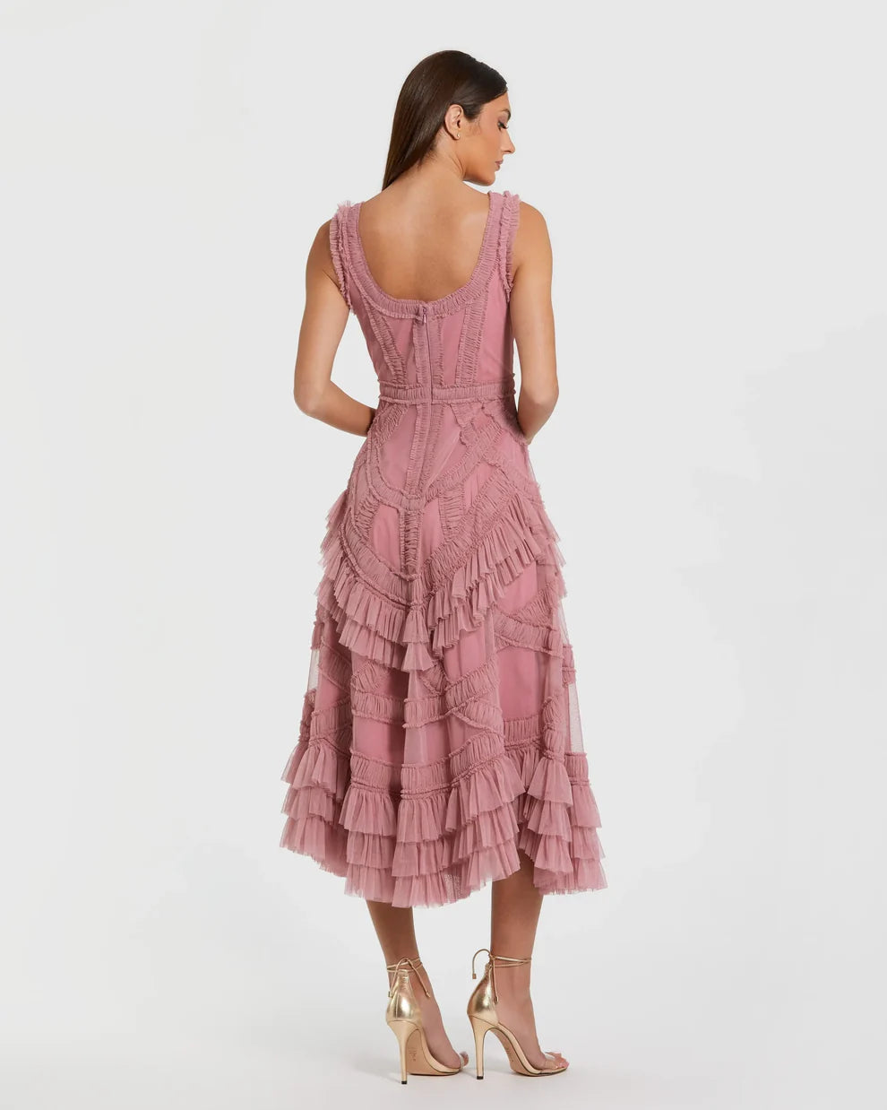 Mac Duggal 8250 - Sleeveless Cascading Ruffle A-Line Dress