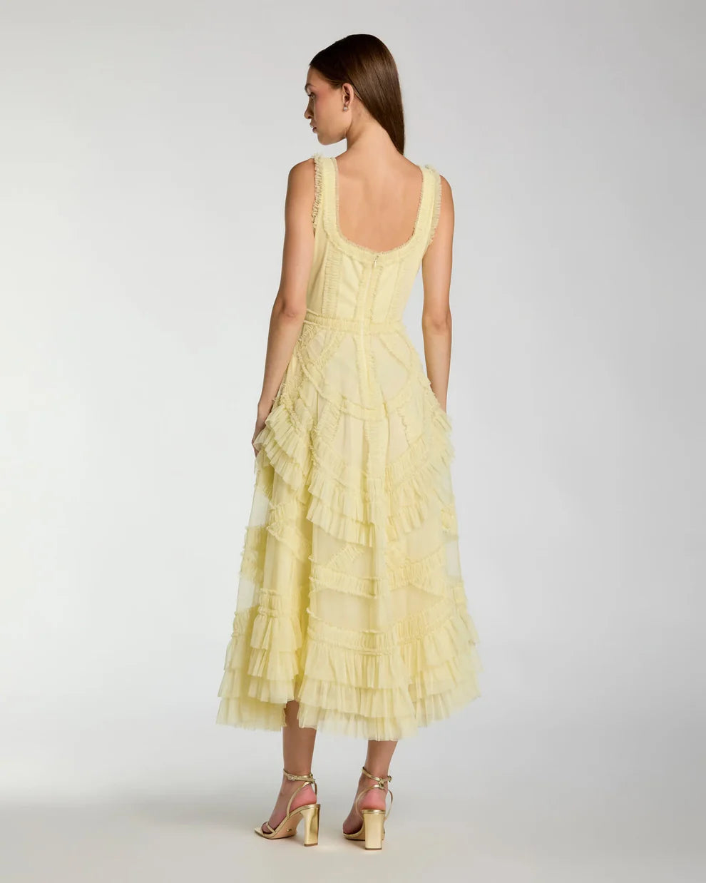 Mac Duggal 8250 - Sleeveless Cascading Ruffle A-Line Dress