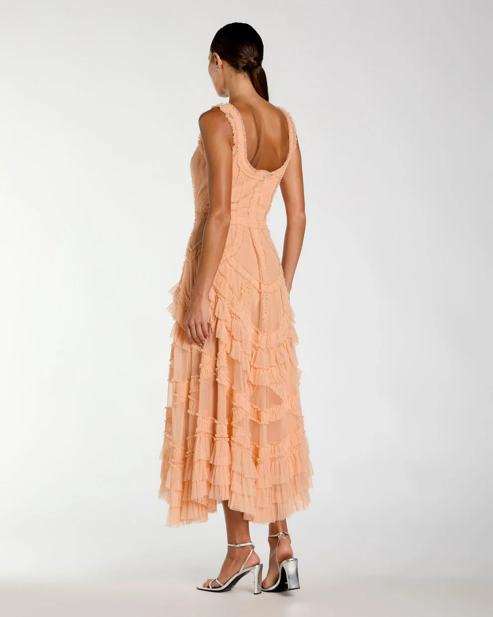 Mac Duggal 8250 - Sleeveless Cascading Ruffle A-Line Dress