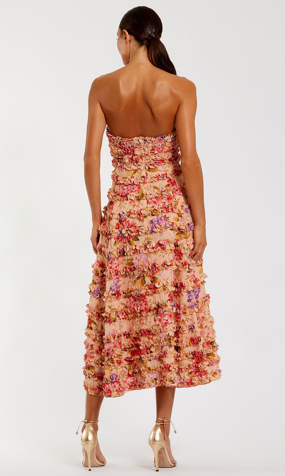 Mac Duggal 8262 - Ruffled Straight Neck Floral Dress Homecoming Dresses