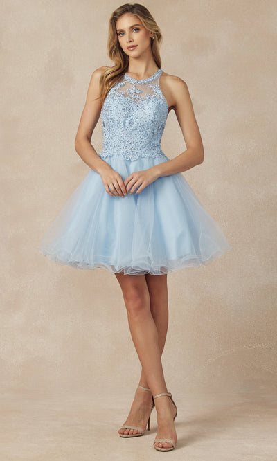 Juliet Dresses 826 - Illusion Halter Party Dress Homecoming Dresses