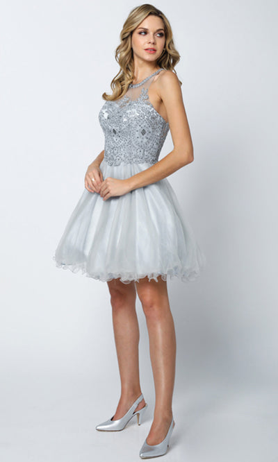 Juliet Dresses 826 - Illusion Halter Party Dress Homecoming Dresses