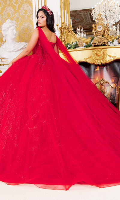 Cinderella Couture 8270J - Sheer Cape Sweetheart Tulle Ballgown Cinderella Couture 8270J - Sheer Cape Sweetheart Tulle Ballgown