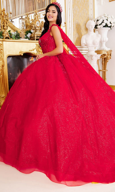 Cinderella Couture 8270J - Sheer Cape Sweetheart Tulle Ballgown Cinderella Couture 8270J - Sheer Cape Sweetheart Tulle Ballgown