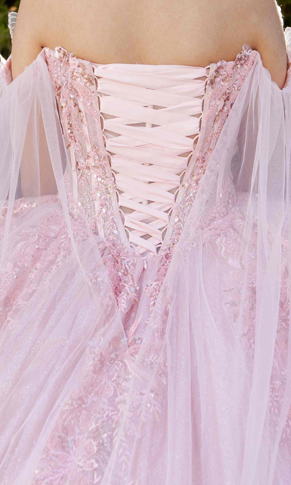 Cinderella Couture 8270J - Sheer Cape Sweetheart Tulle Ballgown Cinderella Couture 8270J - Sheer Cape Sweetheart Tulle Ballgown