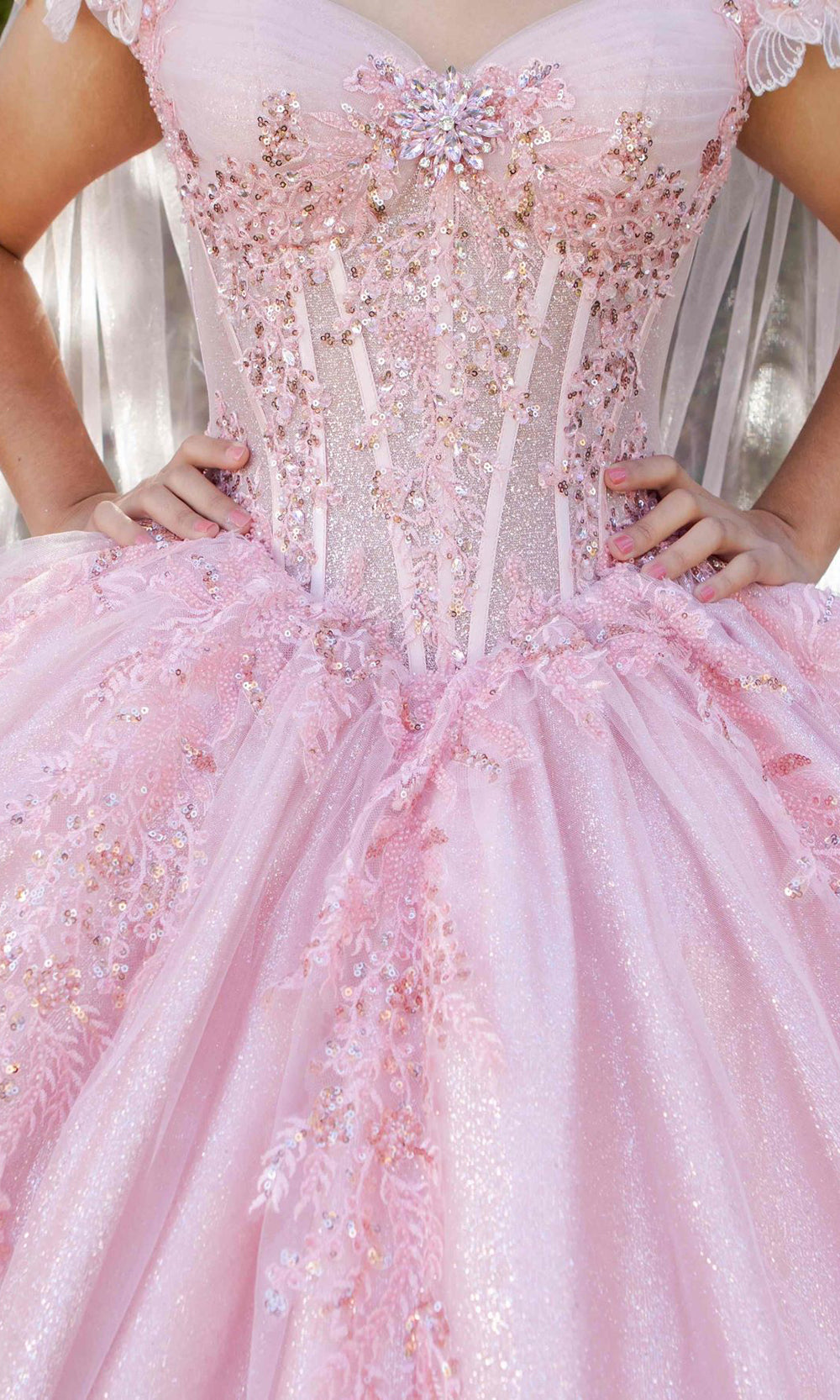 Cinderella Couture 8270J - Sheer Cape Sweetheart Tulle Ballgown Cinderella Couture 8270J - Sheer Cape Sweetheart Tulle Ballgown