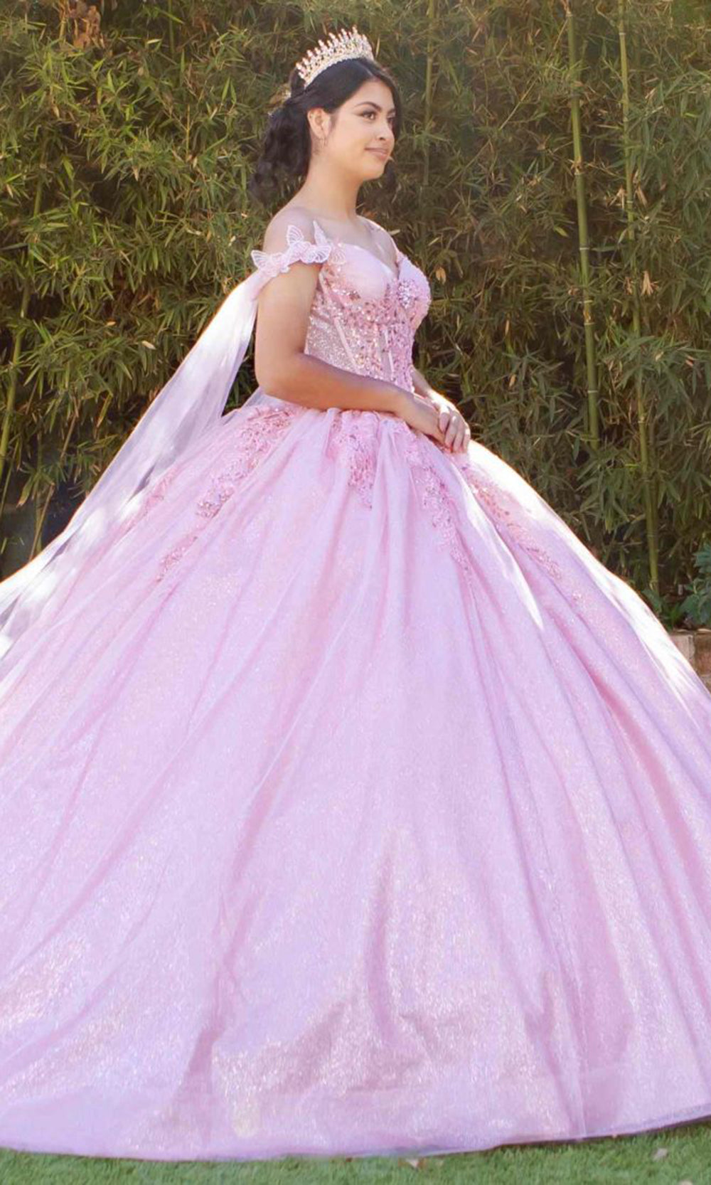 Cinderella Couture 8270J - Sheer Cape Sweetheart Tulle Ballgown Cinderella Couture 8270J - Sheer Cape Sweetheart Tulle Ballgown