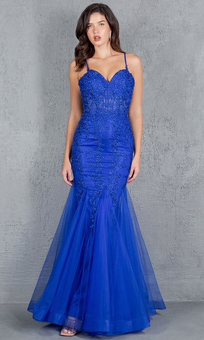 Cinderella Couture 8175J - Spaghetti Strap Mermaid Evening Gown Cinderella Couture 8175J - Spaghetti Strap Mermaid Evening Gown