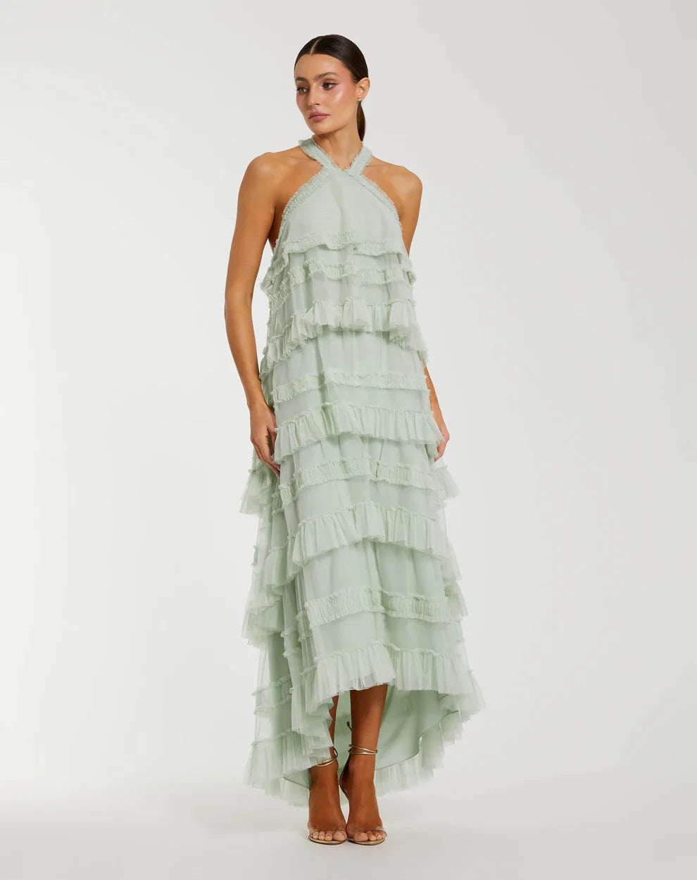 Mac Duggal 8276 - Ruffled Layer A-Line Sleeveless Dress