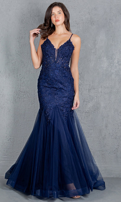 Cinderella Couture 8178J - Plunging V-Neck Embroidered Tulle Gown Cinderella Couture 8178J - Plunging V-Neck Embroidered Tulle Gown