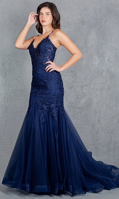 Cinderella Couture 8178J - Plunging V-Neck Embroidered Tulle Gown Cinderella Couture 8178J - Plunging V-Neck Embroidered Tulle Gown