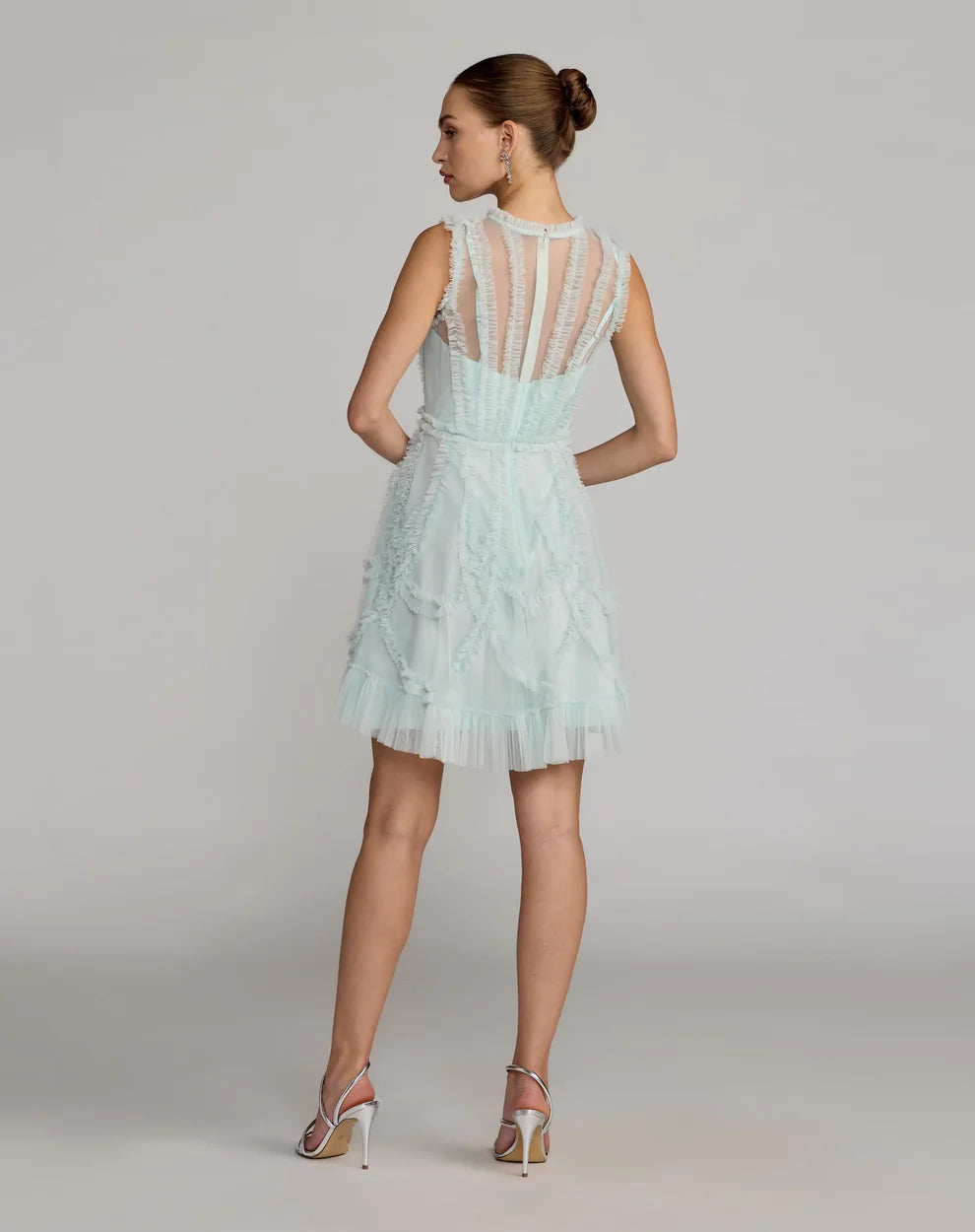 Mac Duggal 8289 - Jewel A-Line Cocktail Dress with Ruffle Trim