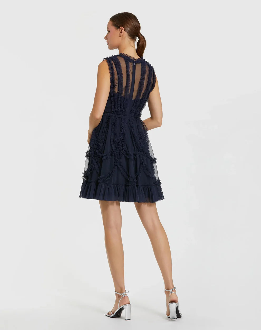 Mac Duggal 8289 - Jewel A-Line Cocktail Dress with Ruffle Trim