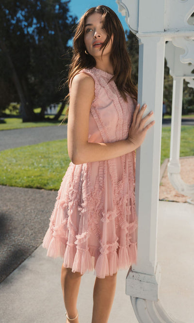 Mac Duggal 8289 - Jewel A-Line Cocktail Dress with Ruffle Trim Homecoming Dresses