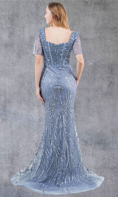 Cinderella Couture 8293M - Short Sleeve Corset Bodice Long Gown Cinderella Couture 8293M - Short Sleeve Corset Bodice Long Gown