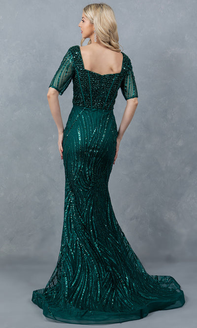 Cinderella Couture 8293M - Short Sleeve Corset Bodice Long Gown Cinderella Couture 8293M - Short Sleeve Corset Bodice Long Gown