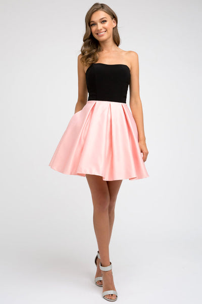 Juliet Dresses 829 - Semi-Sweetheart Strapless Mini Dress Cocktail Dresses
