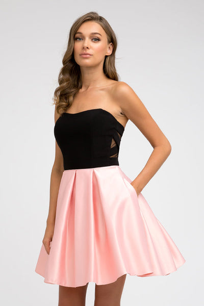 Juliet Dresses 829 - Semi-Sweetheart Strapless Mini Dress Cocktail Dresses
