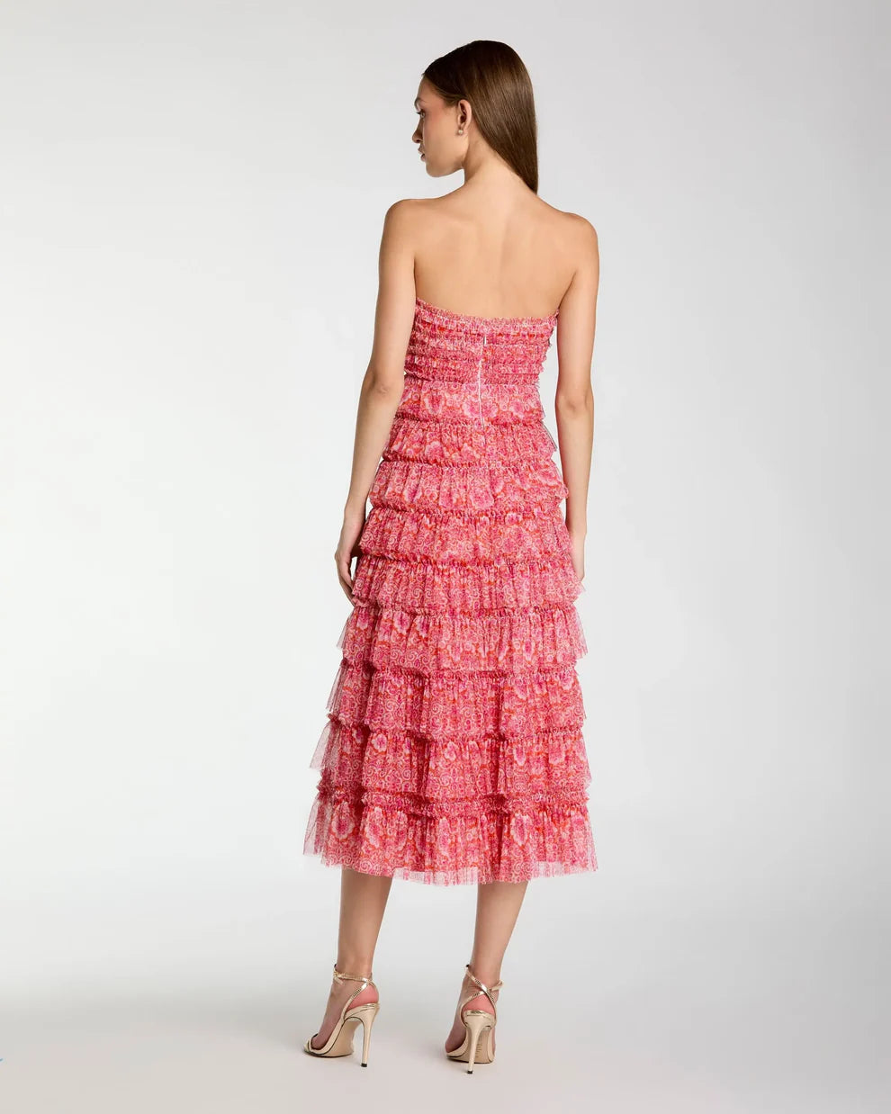Mac Duggal 8301 - Tiered Tea-Length A-line Dress