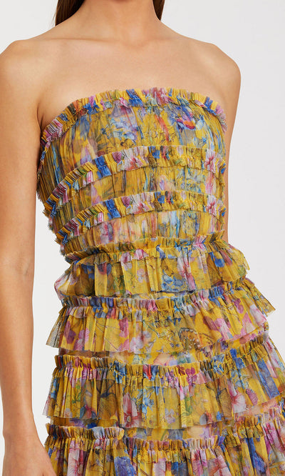 Mac Duggal 8301 - Tiered Tea-Length A-line Dress Wedding Guest