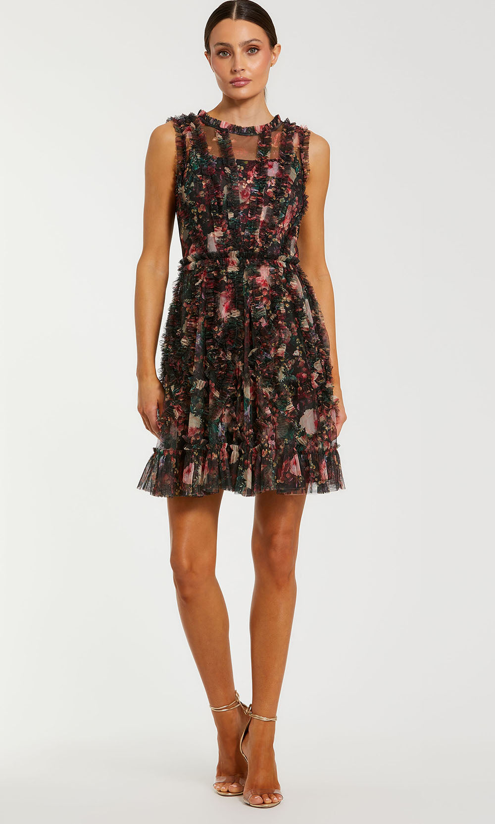 Mac Duggal 8307 - Ruffled Mesh Sleeveless Mini Dress Cocktail Dresses