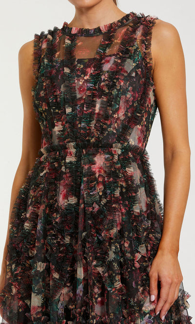 Mac Duggal 8307 - Ruffled Mesh Sleeveless Mini Dress Cocktail Dresses