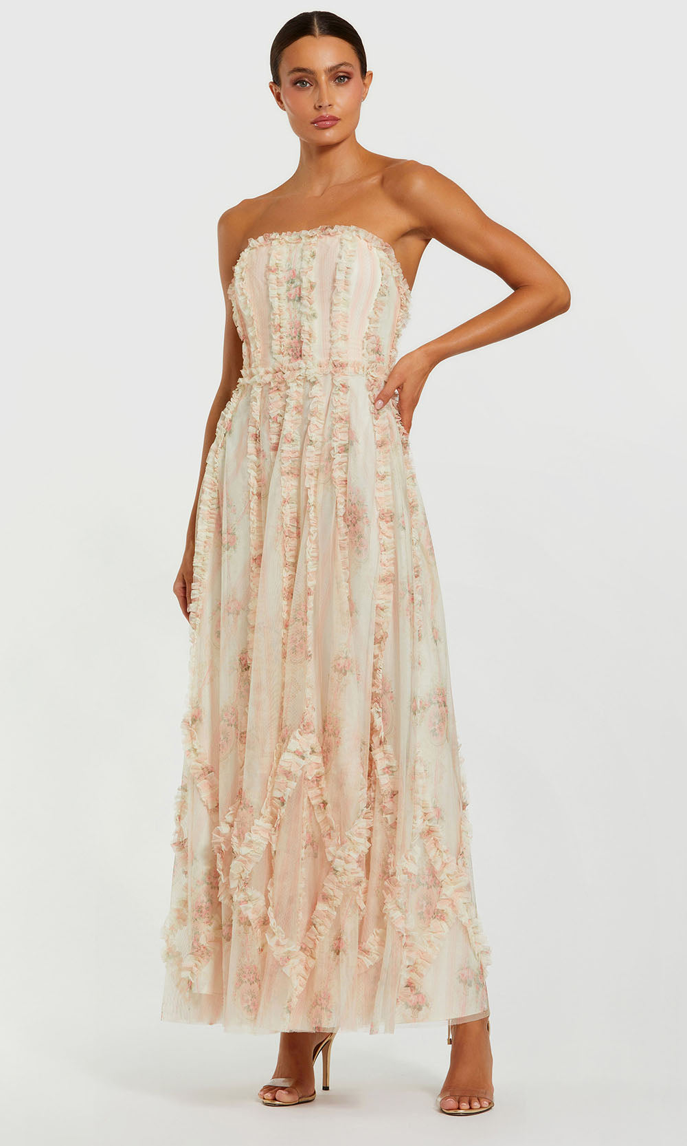 Mac Duggal 8308 - Straight Neckline Ruffle Evening Dress Prom Dresses