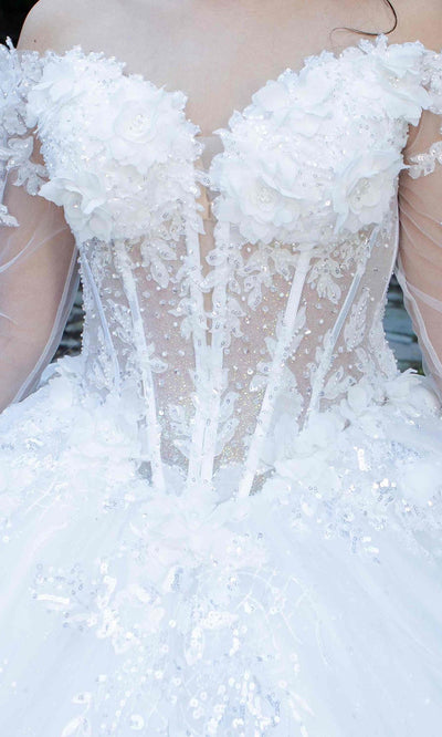 Cinderella Couture 8325J - Sheer Sleeve Sweetheart Ballgown Cinderella Couture 8325J - Sheer Sleeve Sweetheart Ballgown