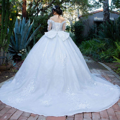 Cinderella Couture 8325J - Sheer Sleeve Sweetheart Ballgown Cinderella Couture 8325J - Sheer Sleeve Sweetheart Ballgown