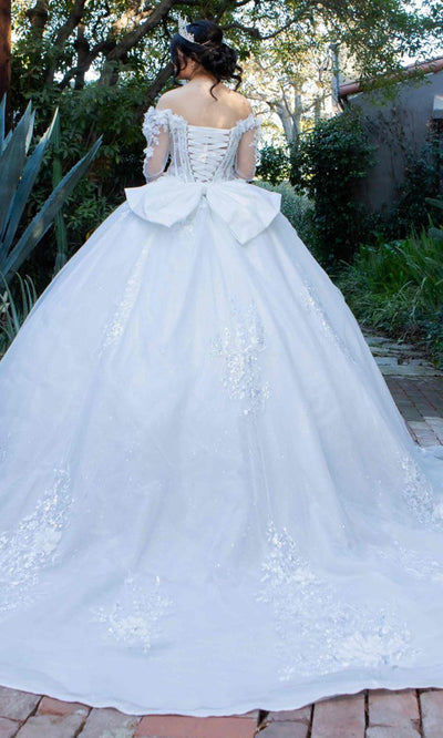 Cinderella Couture 8325J - Sheer Sleeve Sweetheart Ballgown Cinderella Couture 8325J - Sheer Sleeve Sweetheart Ballgown