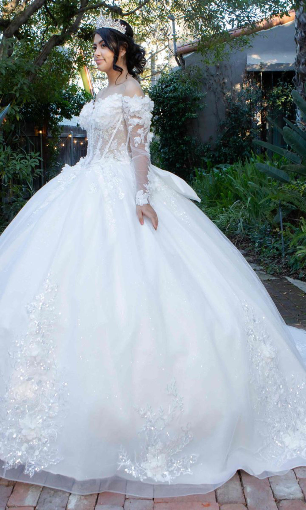 Cinderella Couture 8325J - Sheer Sleeve Sweetheart Ballgown Cinderella Couture 8325J - Sheer Sleeve Sweetheart Ballgown
