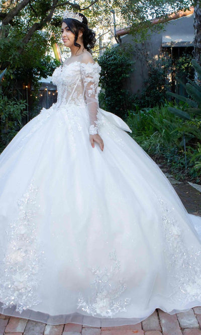 Cinderella Couture 8325J - Sheer Sleeve Sweetheart Ballgown Cinderella Couture 8325J - Sheer Sleeve Sweetheart Ballgown