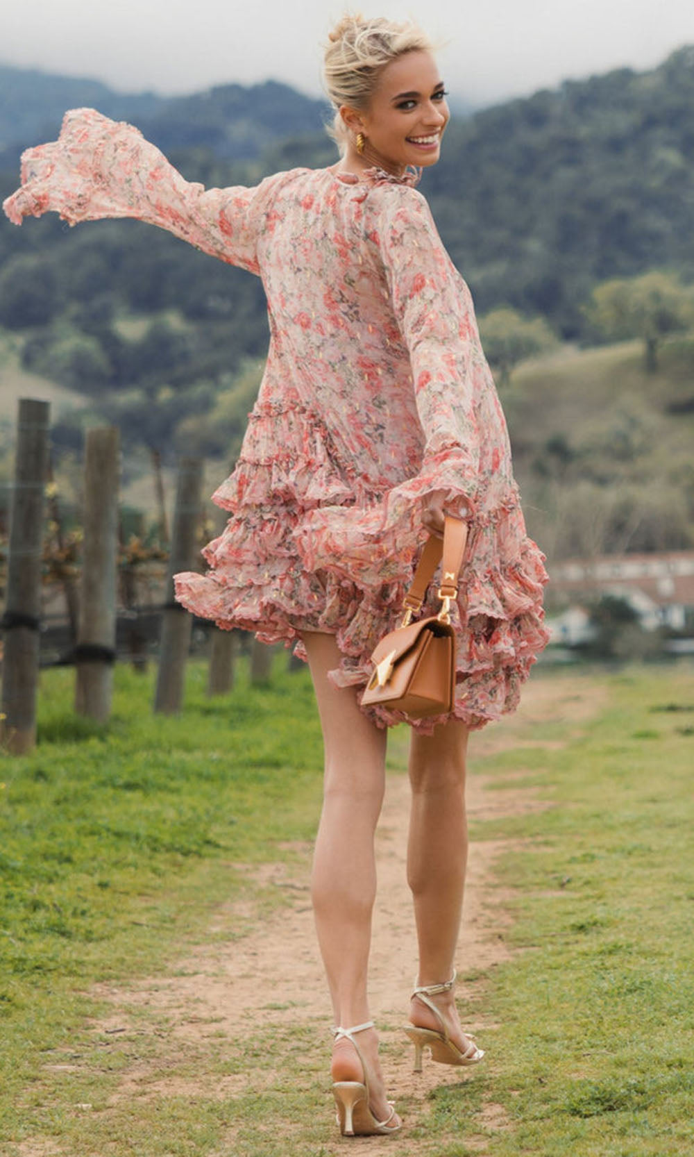 Mac Duggal 8336 - Flare Sleeve Tiered Short Dress Homecoming Dresses